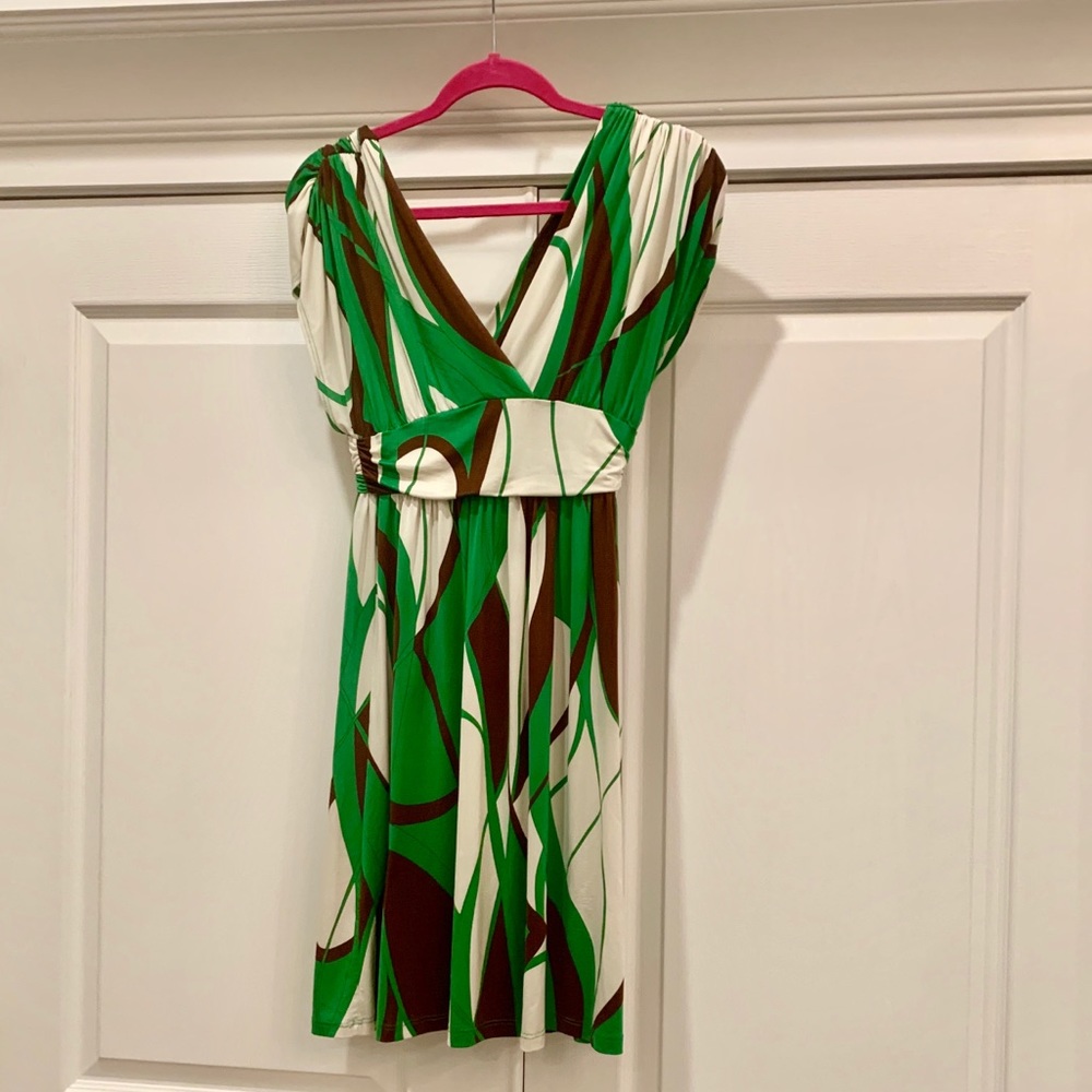 Boutique dress green & brown